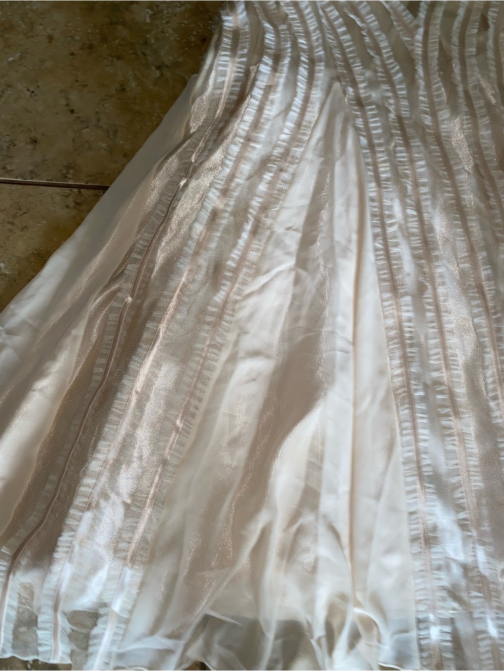 Vintage SUE WONG Nocturne Strapless Beaded Ruched Mermaid Gown Dress Cream 4 - Picture 9 of 17